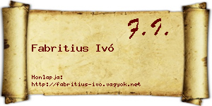 Fabritius Ivó névjegykártya